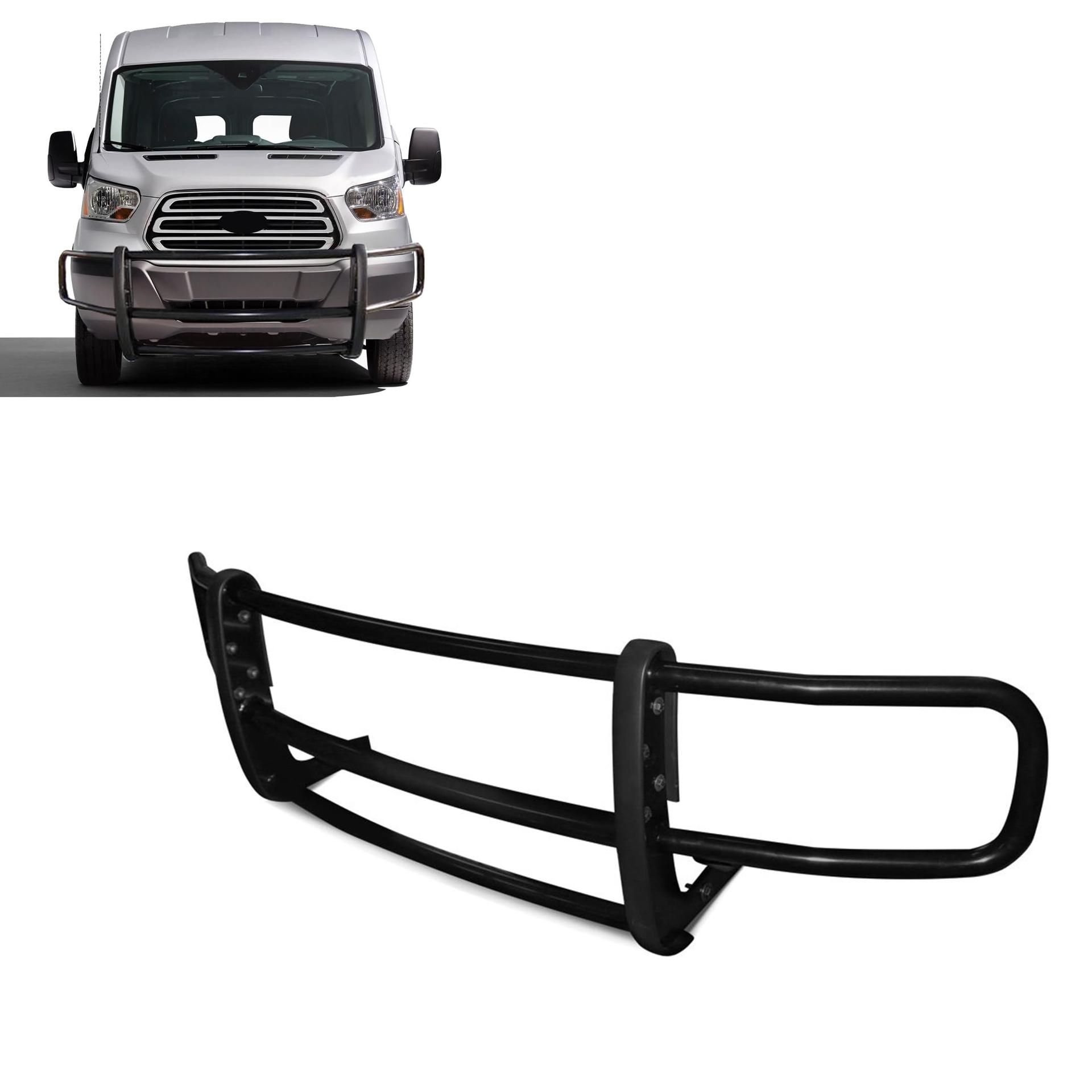 BLACK HORSE 17FT20MA SPARTAN Grille brush Bumper Guard Modular Black Compatible with 2020-2024 Ford Transit-150/Ford Transit-250/Ford Transit-350 2WD Full Size - High quality product image showing BLACK HORSE 17FT20MA SPARTAN Grille brush Bumper Guard Modular Black Compatible with 2020-2024 Ford Transit-150/Ford Transit-250/Ford Transit-350 2WD Full Size details and features