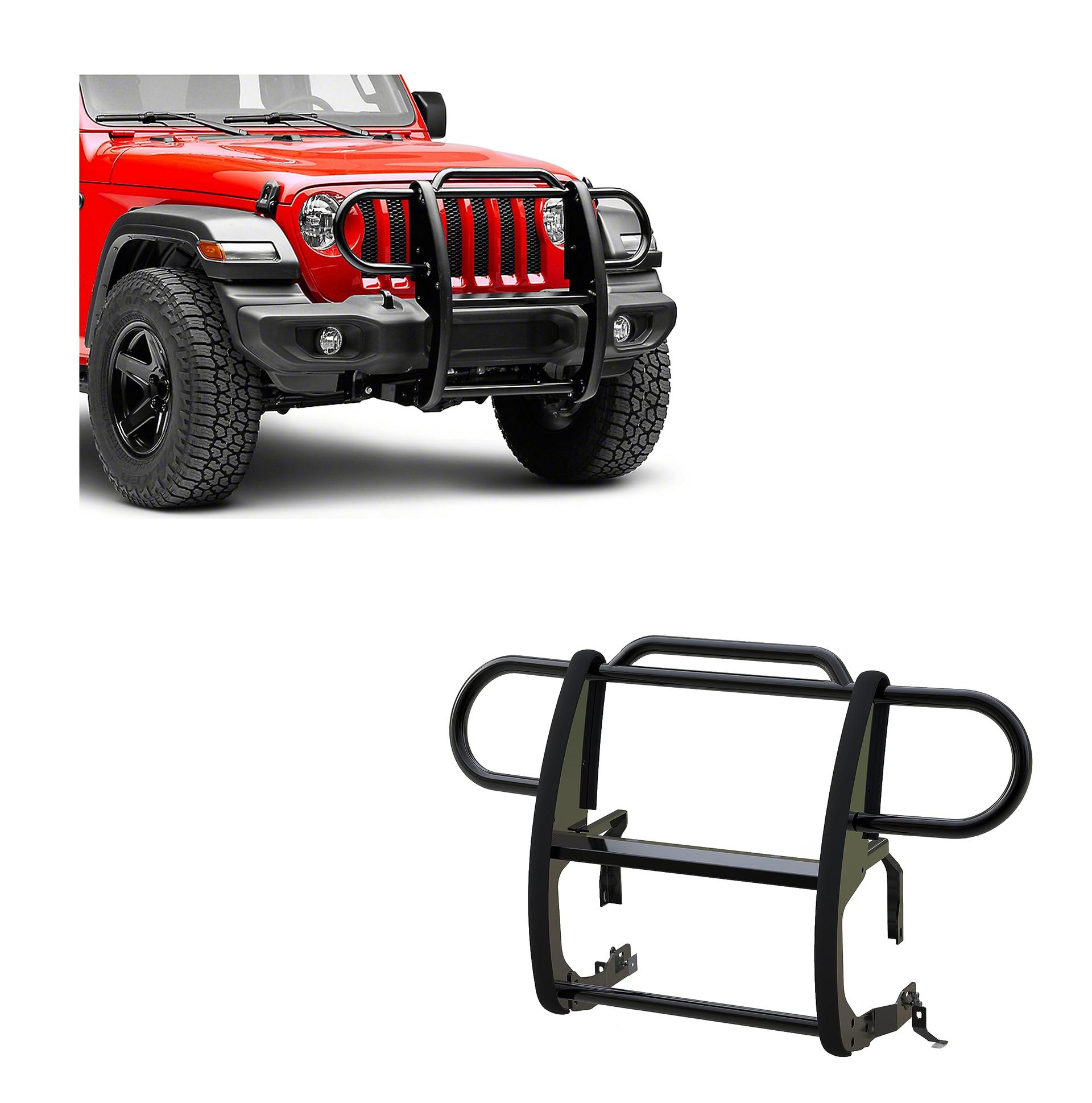BLACK HORSE 17JPJLMA Grille brush Bumper Guard Modular Black Compatible with 2020-2024 Jeep Gladiator|2018-2024 Jeep Wrangler(Excl. 21-24 V8 engine and trims) - High quality product image showing BLACK HORSE 17JPJLMA Grille brush Bumper Guard Modular Black Compatible with 2020-2024 Jeep Gladiator|2018-2024 Jeep Wrangler(Excl. 21-24 V8 engine and trims) details and features