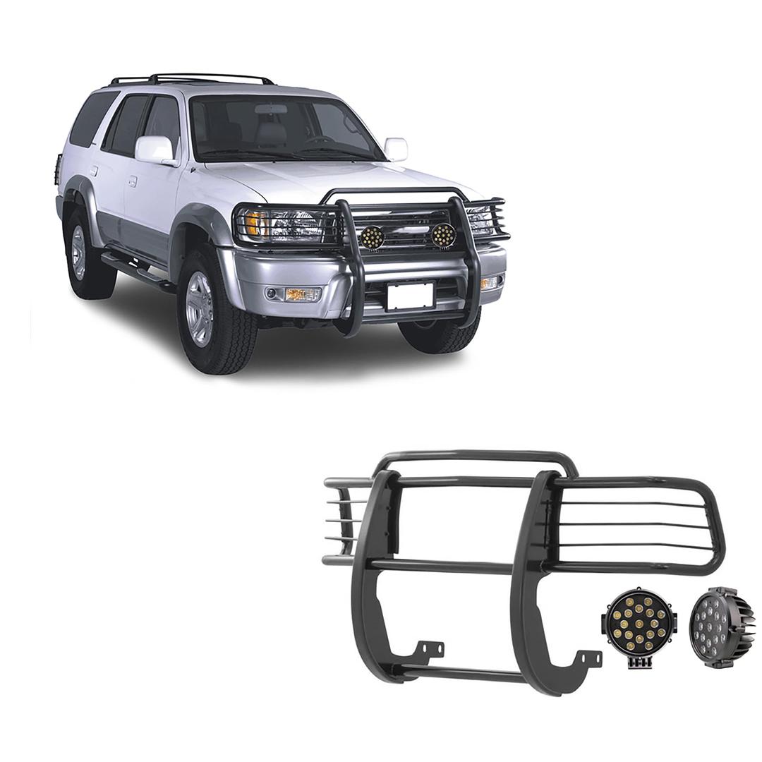 BLACK HORSE 17TN23MA-PLB Grille brush Bumper Guard Modular Black Come With pair of 7.0 INCHDia.LED Lights with Black Trim Rings Compatible with 1999-2002 Toyota 4Runner - The Twister Group Tools product