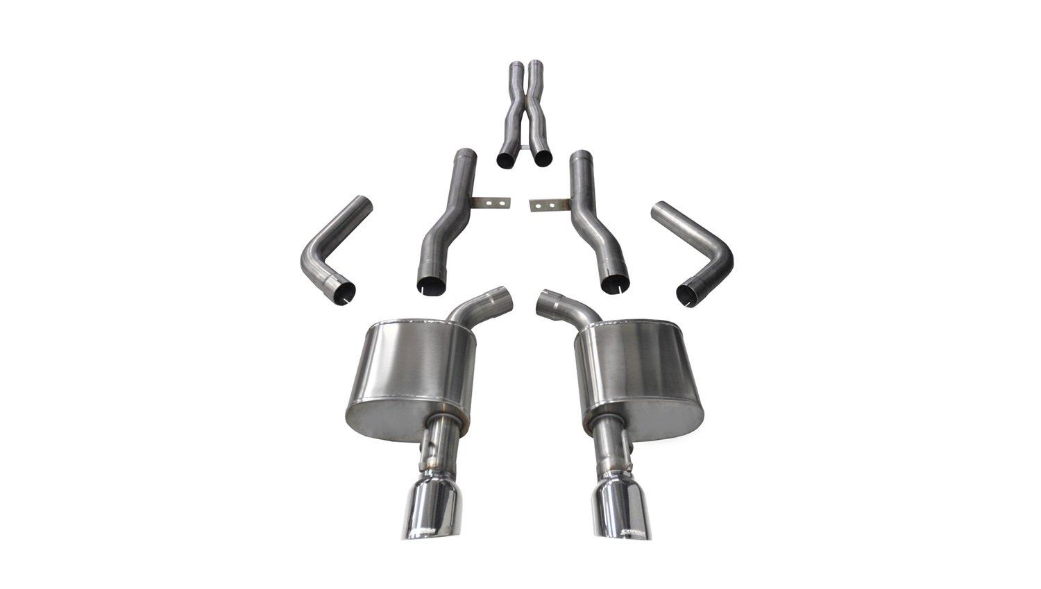 CORSA 14996 Cat Back Exhaust (W/4.5 INCH Tips Dodge Challenger R/T Scat Pack 6.4L V8, Extreme) - High quality product image showing CORSA 14996 Cat Back Exhaust (W/4.5 INCH Tips Dodge Challenger R/T Scat Pack 6.4L V8, Extreme) details and features