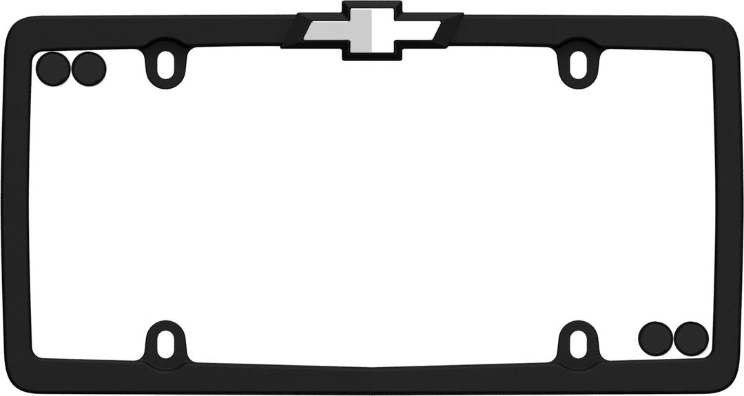 CRUISER 10450 Chevrolet License Plate Frame, Matte Black/Chrome (with Fastener Caps) - The Twister Group Tools product