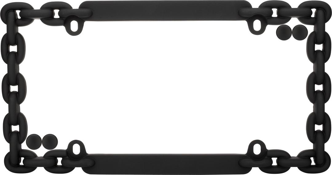 CRUISER 20500 Chain License Plate Frame, Flat Black w/fastener caps - The Twister Group Tools product