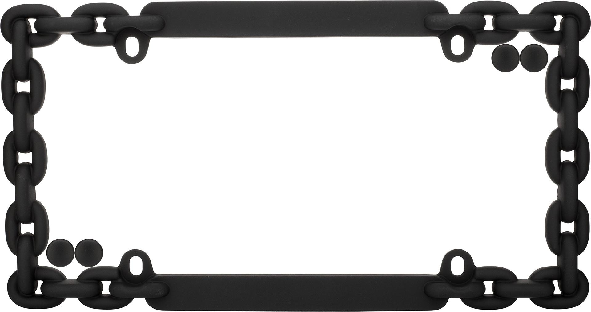 CRUISER 20500 Chain License Plate Frame, Flat Black w/fastener caps - High quality product image showing CRUISER 20500 Chain License Plate Frame, Flat Black w/fastener caps details and features