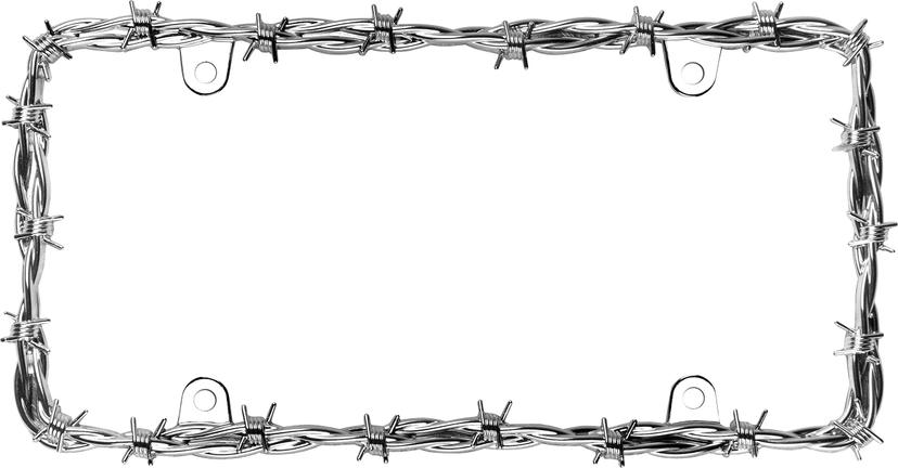 CRUISER 22230 Barbed Wire II License Plate Frame, Chrome, 1 frame
