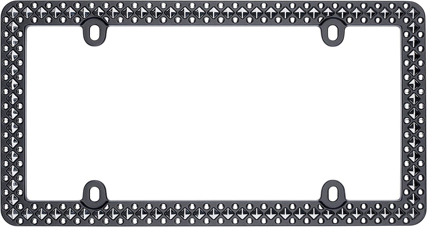 CRUISER 58153 Defender License Plate Frame, Matte Black/Chrome, 1 Frame - High quality product image showing CRUISER 58153 Defender License Plate Frame, Matte Black/Chrome, 1 Frame details and features