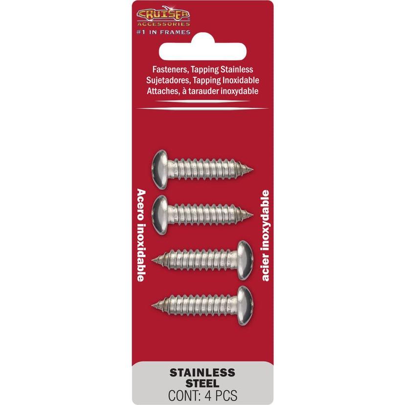 CRUISER 80430 License Plate Frame Fasteners, Tapping Stainless