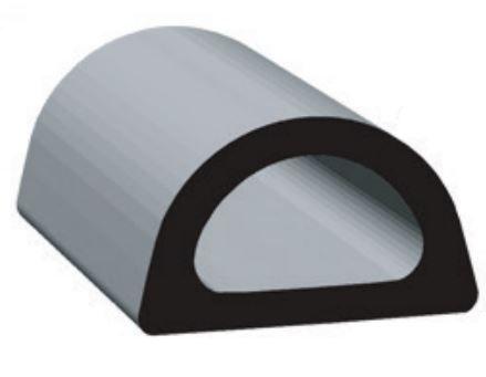CLEAN SEAL 109H2-50 Door Window Channel Seal; D-Type; Mounts With Acrylic Based Adhesive; 0.610 Inch Width x 0.360 Inch Thickness x 50 Foot Length; Black/ EPDM (Ethylene Propylene Diene Monomer) - The Twister Group Tools product