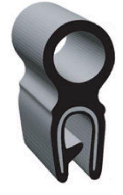 CLEAN SEAL G7011-T-50 Door Window Channel Seal; U-Channel Type; Clip-On With Top Bulb; 1/2 Inch Width x 1.053 Inch Thickness x 50 Foot Length; 1/8 Inch Flange Size; Black/ EPDM (Ethylene Propylene Diene Monomer)