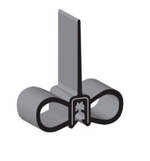 CLEAN SEAL ML-6705-50 Slide Out Seal; Wiper; Clip-On With Side Bulb; 2-1/4 Inch Width x 0.858 Inch Thickness x 50 Foot Length; Black - High quality product image showing CLEAN SEAL ML-6705-50 Slide Out Seal; Wiper; Clip-On With Side Bulb; 2-1/4 Inch Width x 0.858 Inch Thickness x 50 Foot Length; Black details and features