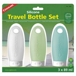 COGHLANS 1950 Silicone Travel Bottles (3 Pack), Clear, Green, Blue, 3Oz (89ml)