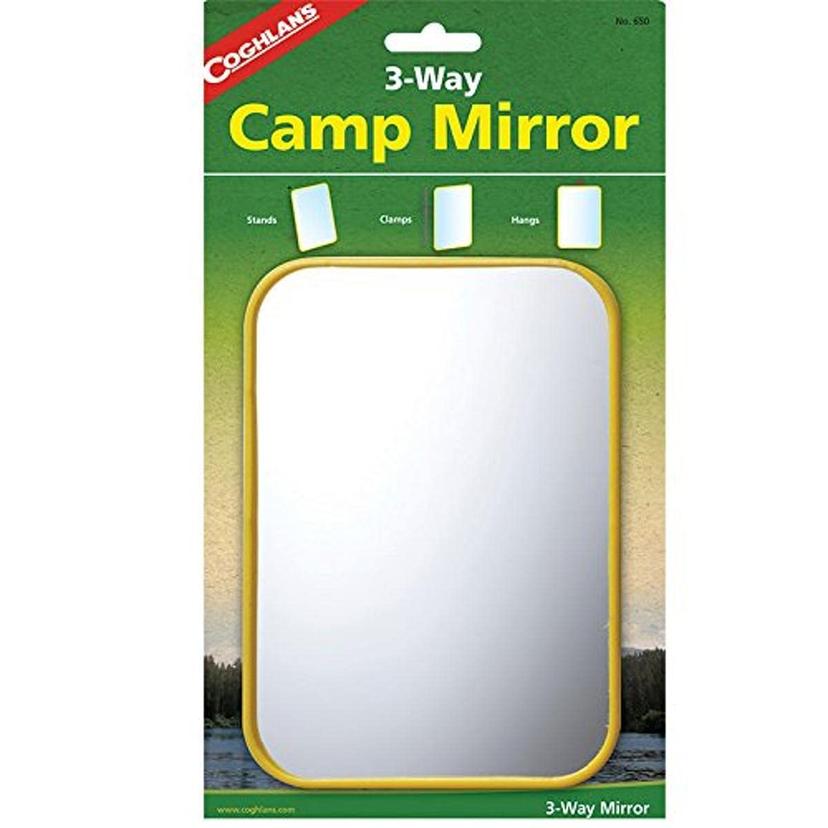 COGHLANS 650 3-Way Camp Mirror, Yellow