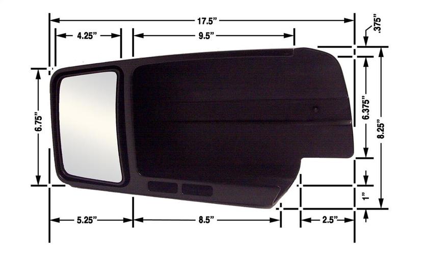 CIPA 11802 Custom Towing Mirror - Ford, Passenger Side
