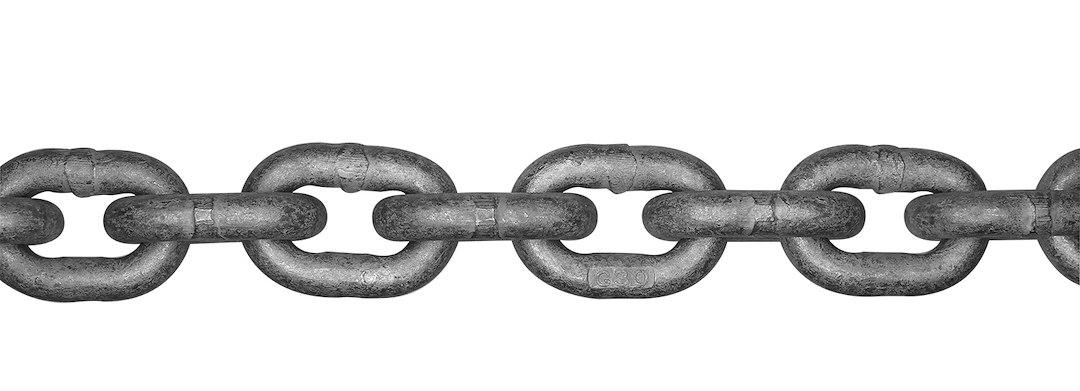 CMP 10312738 G30 ISO HDG CHN 1/4FT X 141, Steel Chain; 1300 Pound Working Load Limit; 1/4 Inch Diameter x 141 Foot Length; Hot Dip Galvanized; Carbon Steel; Grade 30 - The Twister Group Tools product
