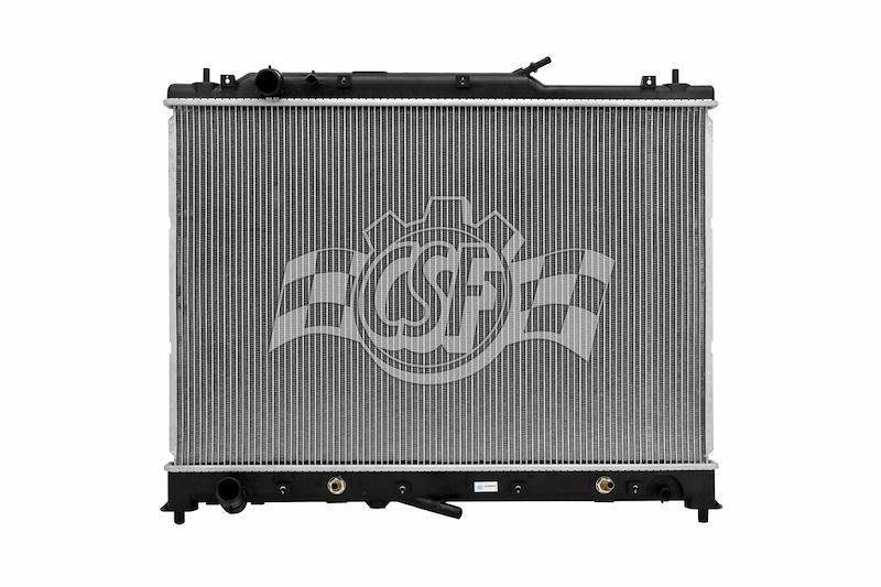 CSF 3344 Radiator; Core Dimensions 19-3/4 Inch Length X 29-11/16 Inch Height X 5/8 Inch Depth; One Row; Downflow; Aluminum Core With Plastic Tanks; 1-3/8 Inch Top Left And 1-3/8 Inch Bottom Right Hose Connections; With Transmission Cooler - High quality product image showing CSF 3344 Radiator; Core Dimensions 19-3/4 Inch Length X 29-11/16 Inch Height X 5/8 Inch Depth; One Row; Downflow; Aluminum Core With Plastic Tanks; 1-3/8 Inch Top Left And 1-3/8 Inch Bottom Right Hose Connections; With Transmission Cooler details and features