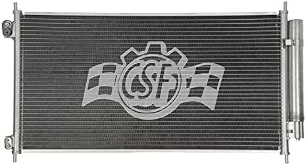 CSF 3718 Radiator; Core Dimensions 23-5/8 Inch Length X 17-5/8 Inch Height X 1-1/4 Inch Depth; One Row; Crossflow; Aluminum Core With Plastic Tanks; 1-1/2 Inch Top Left And 1-1/2 Inch Bottom Right Hose Connections; With Transmission Cooler - High quality product image showing CSF 3718 Radiator; Core Dimensions 23-5/8 Inch Length X 17-5/8 Inch Height X 1-1/4 Inch Depth; One Row; Crossflow; Aluminum Core With Plastic Tanks; 1-1/2 Inch Top Left And 1-1/2 Inch Bottom Right Hose Connections; With Transmission Cooler details and features