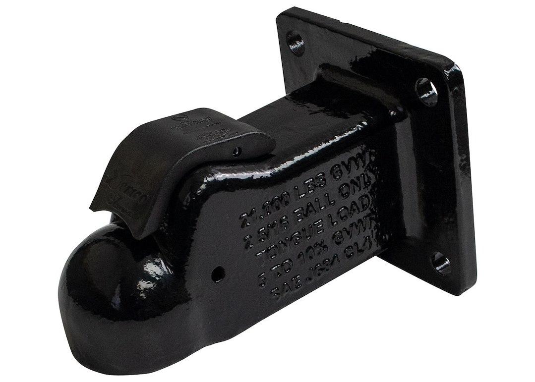DEMCO 15923-81 COUPLER 2 5/16FT COMP FLAT MNT *BLAC, Cast Plate Mount; 21 000 Pound Capacity; 2-5/16 Inch Ball; Black - The Twister Group Tools product