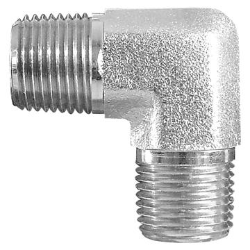 DAYCO 145059 Adapter Fitting; Hydraulic National Pipe Thread; 90 Degree NPTF Male; 3/4-14 Thread T1 and T2; Steel; Single