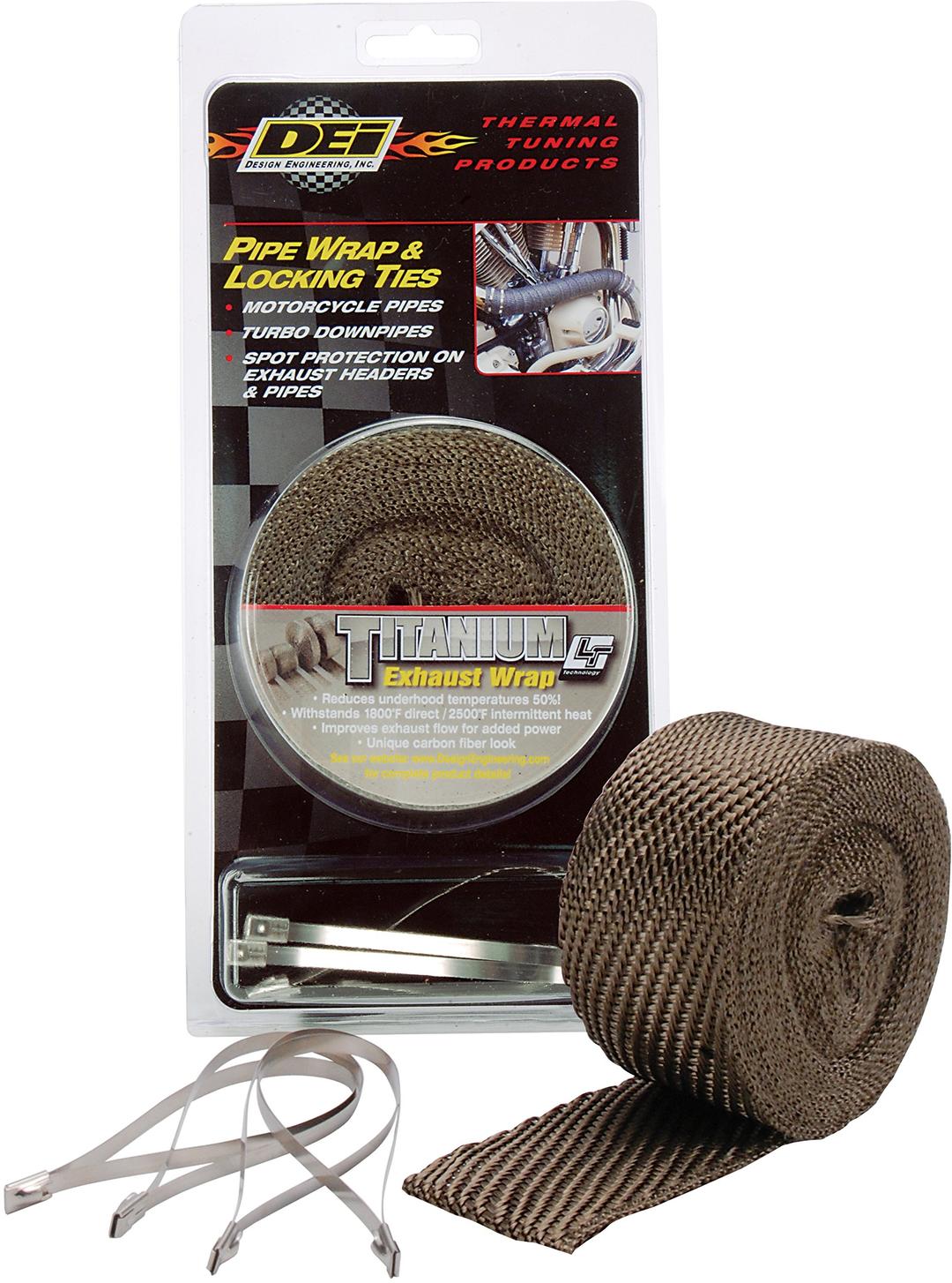 DESIGN ENG 10123 02 INCH x 25FT Pipe Wrap Kit with 4 Locking Ties - Titanium - The Twister Group Tools product