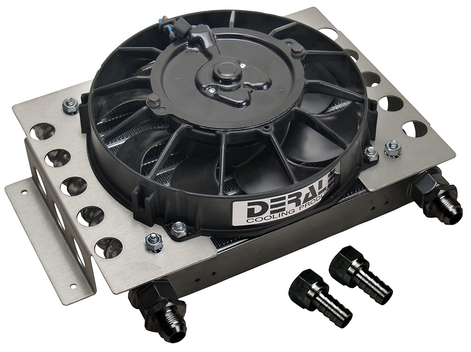 DERALE 15850 15 Row Atomic Cool Plate & Fin Remote Cooler, -8AN - High quality product image showing DERALE 15850 15 Row Atomic Cool Plate & Fin Remote Cooler, -8AN details and features