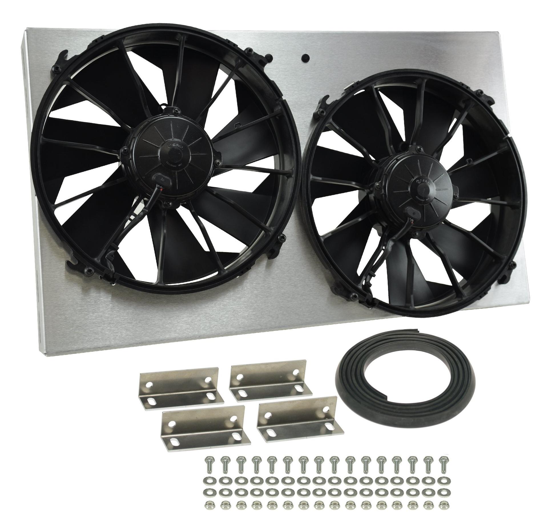 DERALE 16825 Performance Gray/Black High Output Dual Radiator Fan - High quality product image showing DERALE 16825 Performance Gray/Black High Output Dual Radiator Fan details and features