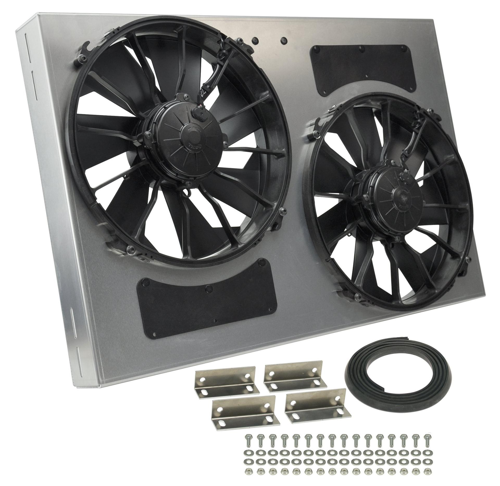 DERALE 16837 Performance Gray/Black High Output Dual Radiator Fan - High quality product image showing DERALE 16837 Performance Gray/Black High Output Dual Radiator Fan details and features
