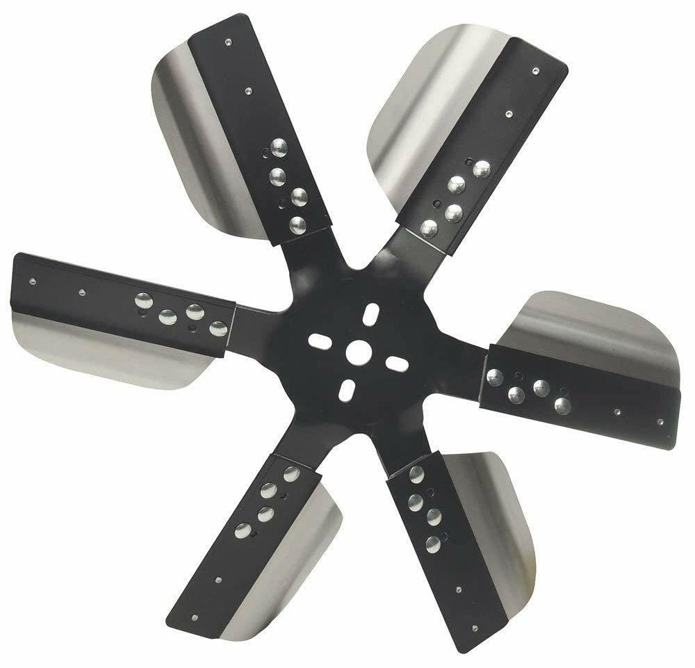 DERALE 17017 17 INCH Heavy Duty Stainless Steel Standard Rotation Flex Fan, Black Hub - High quality product image showing DERALE 17017 17 INCH Heavy Duty Stainless Steel Standard Rotation Flex Fan, Black Hub details and features