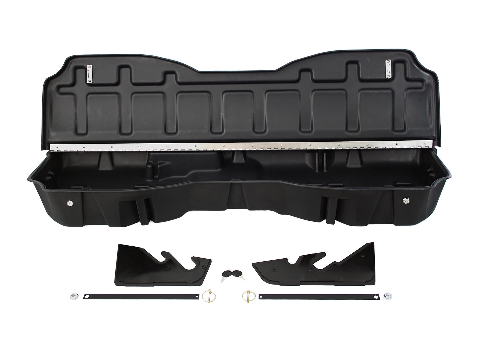 DU-HA 10307 Lockable Under Seat Storage fits 2014-2018 Chevy Silverado/GMC Sierra Light Duty Crew Cab & 2015-2019 Heavy Duty Crew Cab | Black Heavy-Duty Back Seat Lockbox, Includes 2 Keys - High quality product image showing DU-HA 10307 Lockable Under Seat Storage fits 2014-2018 Chevy Silverado/GMC Sierra Light Duty Crew Cab & 2015-2019 Heavy Duty Crew Cab | Black Heavy-Duty Back Seat Lockbox, Includes 2 Keys details and features