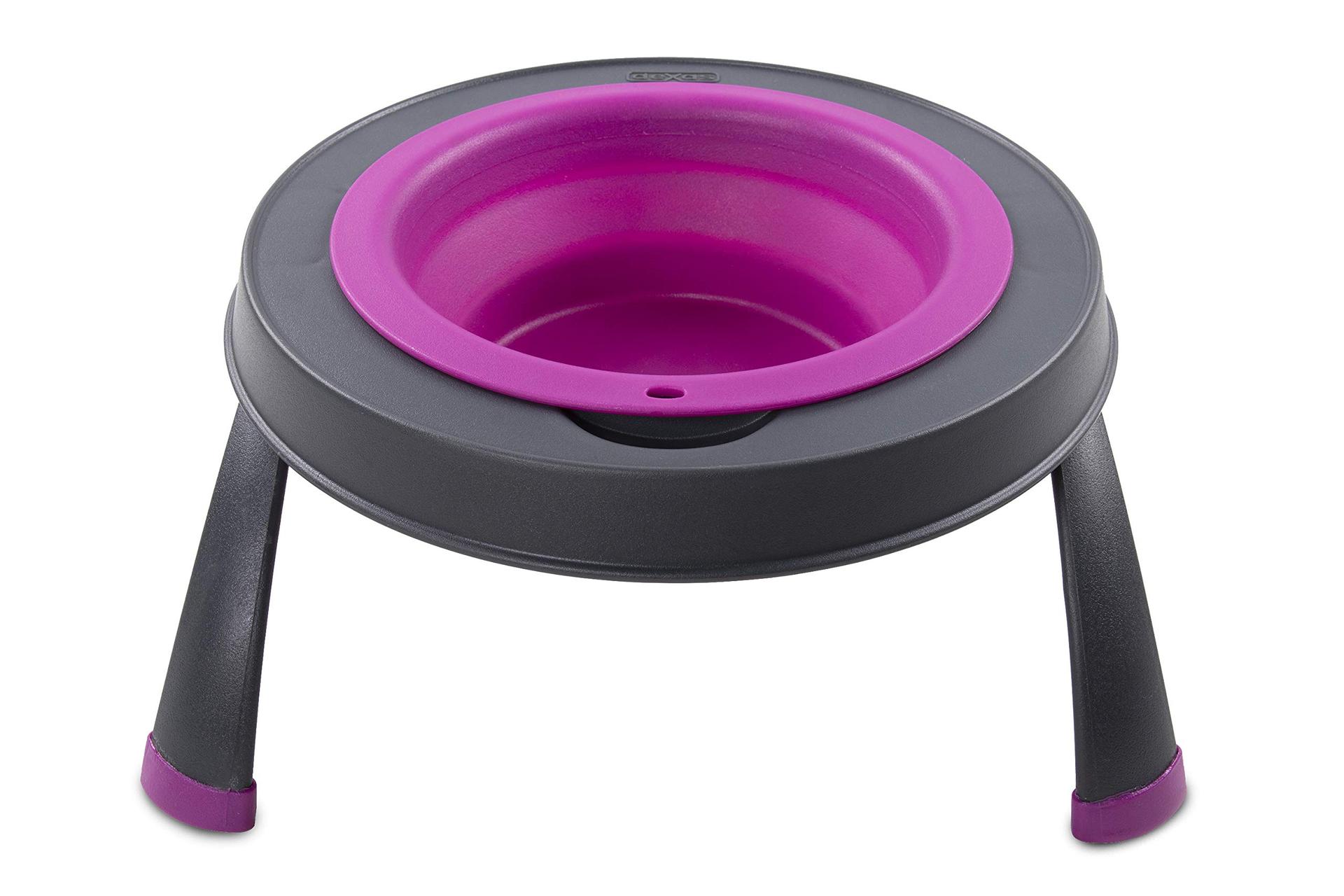 DEXAS PW1304322405 Pets Single Elevated Pet Feeder/Pet Bowl, I.5 Cup Capacity, Fuchsia, Small - High quality product image showing DEXAS PW1304322405 Pets Single Elevated Pet Feeder/Pet Bowl, I.5 Cup Capacity, Fuchsia, Small details and features