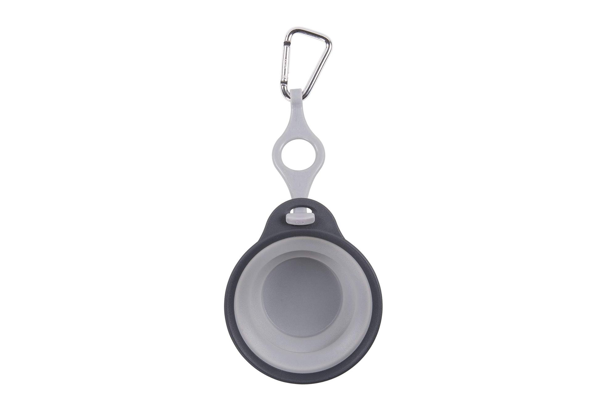 DEXAS PW220432429 Pets Collapsible Travel Pet Cup with Bottle Holder and Carabiner, Light Gray - High quality product image showing DEXAS PW220432429 Pets Collapsible Travel Pet Cup with Bottle Holder and Carabiner, Light Gray details and features