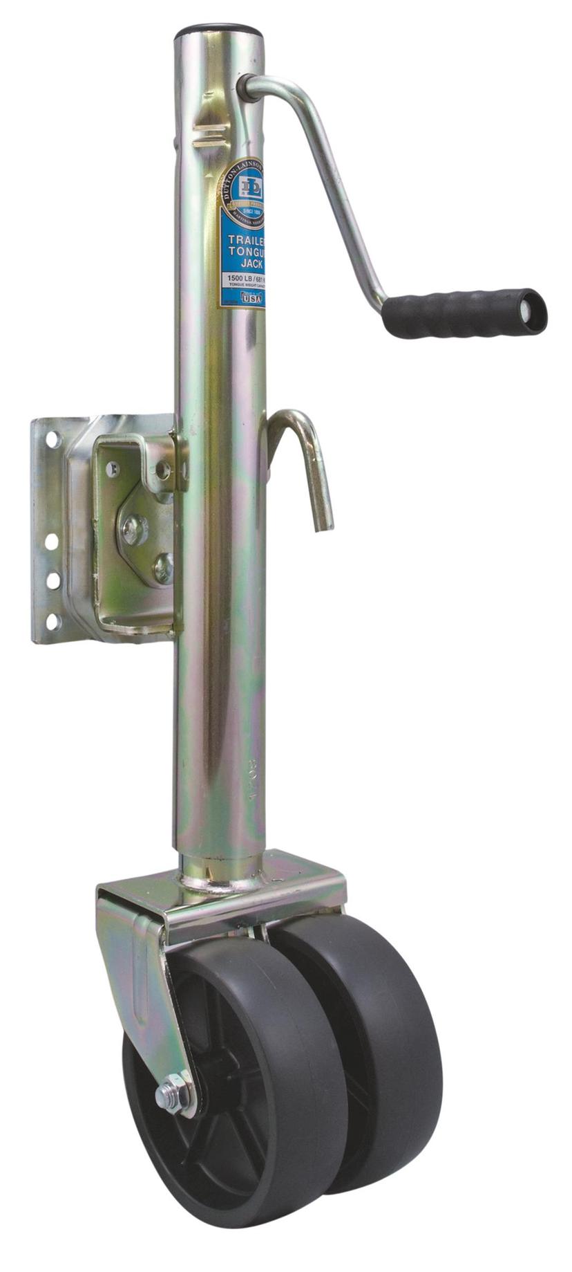 DUTTON 22580 Lainson Company Dual Wheel Tongue Jack - 1500 lbs. Capacity, Black and Silver