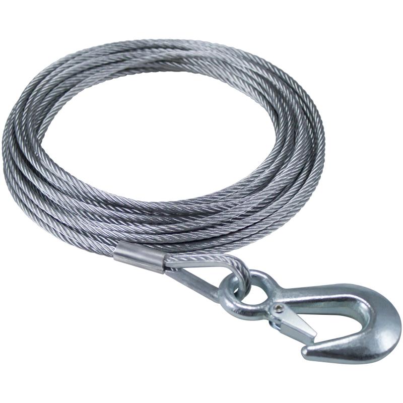 DUTTON 24043 6210 WINCH CABLE 25FT X 3/16, 840 Pound Capacity; 3/16 Inch Diameter x 25 Foot Length; Galvanized Aircraft Wire; With Snap Hook On End