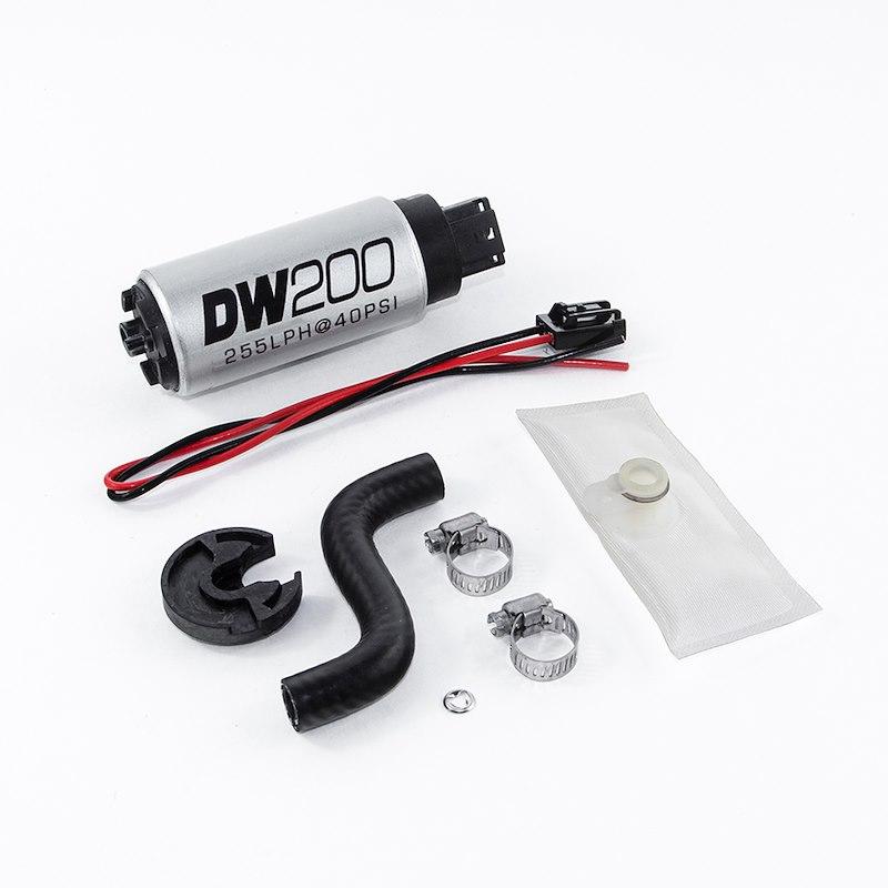 DW 9-201-1014 Fuel Pump Electric; DW200 Series; 13.5 Volt In-Tank; Ethanol Based Fuels; 100 PSI Maximum Pressure; 255 LPH Flow Rate; Without Regulator; 9.2 Ampere Draw At 40 PSI; Electroplated Steel; With 9-1014 Install Kit - High quality product image showing DW 9-201-1014 Fuel Pump Electric; DW200 Series; 13.5 Volt In-Tank; Ethanol Based Fuels; 100 PSI Maximum Pressure; 255 LPH Flow Rate; Without Regulator; 9.2 Ampere Draw At 40 PSI; Electroplated Steel; With 9-1014 Install Kit details and features