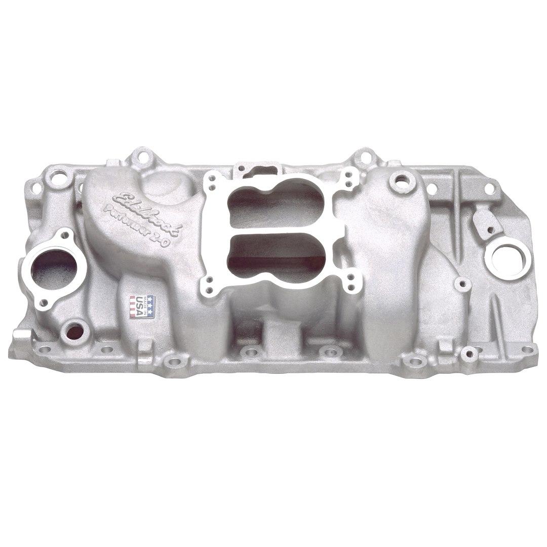 EDELBROCK 2161 PERF. 2-0 W/O EGR, For Use With Big Block Chevy Engines; Carbureted Single Four Barrel; Dual Plane; Oval Port Cylinder Heads; Idle - 5 500 RPM; Satin; Aluminum; Non-EGR - The Twister Group Tools product