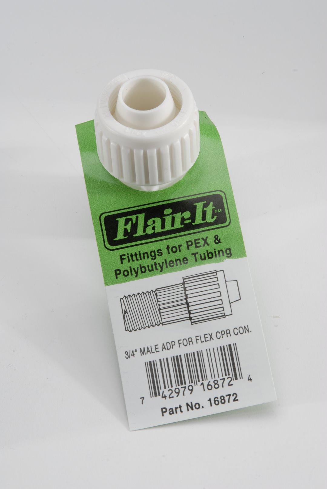 ELKHART 16872 1PC 3/4 X 3/4 ADAPTER, Adapter; 3/4 Inch PEX x 3/4 Inch Male Pipe Thread; For Flexible Water Heater Connector; Straight; White; Plastic; Single; With Barcoded - The Twister Group Tools product