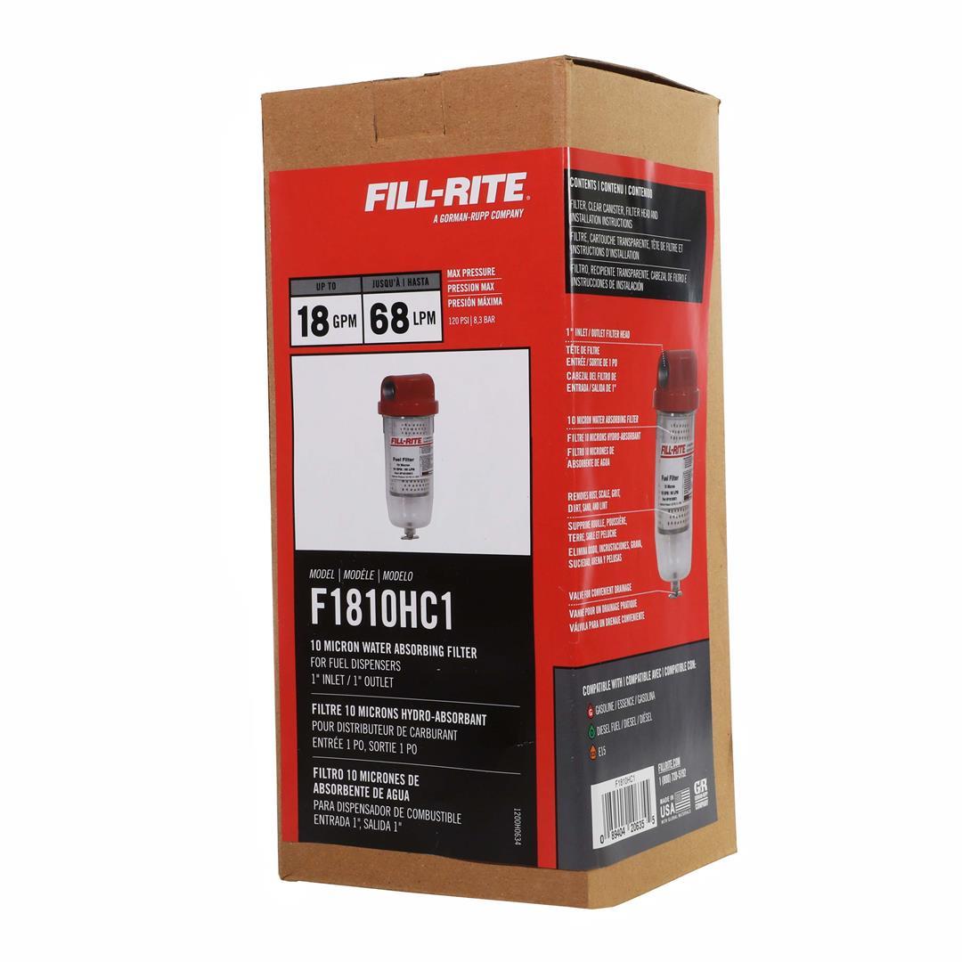 FILL-RITE F1810HC1 F1810PC1 1 Inch 18 GPM 10 Micron Hydrosorb Fuel Filter with Drain, Clear Bowl, and Hydrosorb Filter for Heavy Equipment Engines - High quality product image showing FILL-RITE F1810HC1 F1810PC1 1 Inch 18 GPM 10 Micron Hydrosorb Fuel Filter with Drain, Clear Bowl, and Hydrosorb Filter for Heavy Equipment Engines details and features