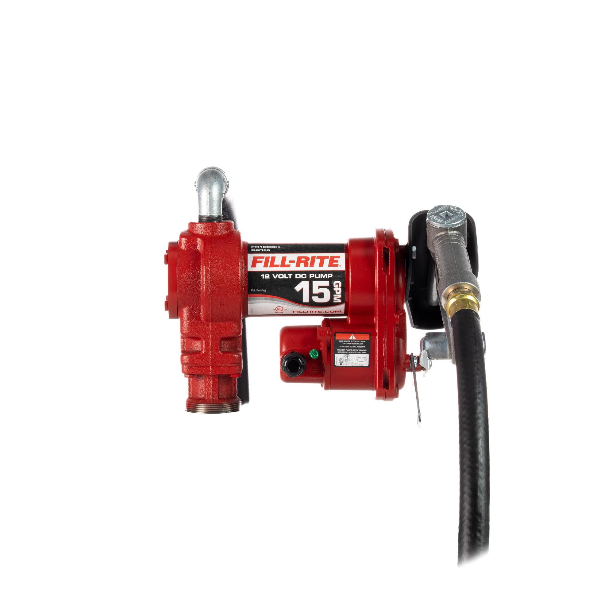 FILL-RITE FR1210H 12V 15 GPM Fuel Transfer Pump w/Discharge Hose & Manual Nozzle - High quality product image showing FILL-RITE FR1210H 12V 15 GPM Fuel Transfer Pump w/Discharge Hose & Manual Nozzle details and features