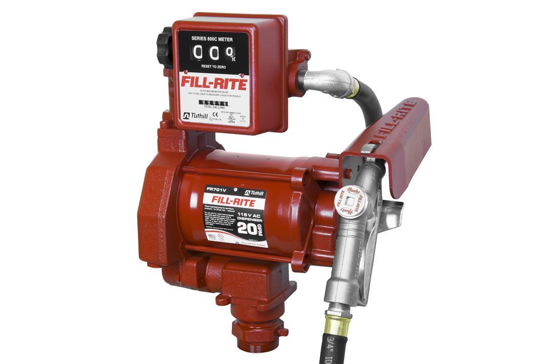 FILL-RITE FR701V 115V 20 GPM Fuel Transfer Pump With Standard Mechanical Meter Package, Gallons - For Gasoline, Diesel, Kerosene, Ethanol Blends, Methanol Blends & Biodiesel up to B20 - High quality product image showing FILL-RITE FR701V 115V 20 GPM Fuel Transfer Pump With Standard Mechanical Meter Package, Gallons - For Gasoline, Diesel, Kerosene, Ethanol Blends, Methanol Blends & Biodiesel up to B20 details and features
