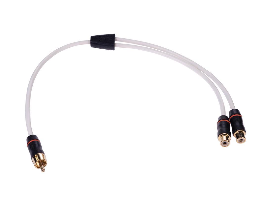 FUSION 0101262200 010-12622-00 RCA Splitter, 1 Male to 2 Female - High quality product image showing FUSION 0101262200 010-12622-00 RCA Splitter, 1 Male to 2 Female details and features