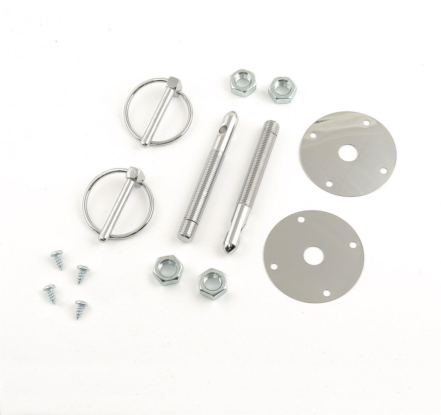 MR GASKET 1017 Hood Pin Kit, 7/16 INCHTorsion Clip, Chrome - High quality product image showing MR GASKET 1017 Hood Pin Kit, 7/16 INCHTorsion Clip, Chrome details and features