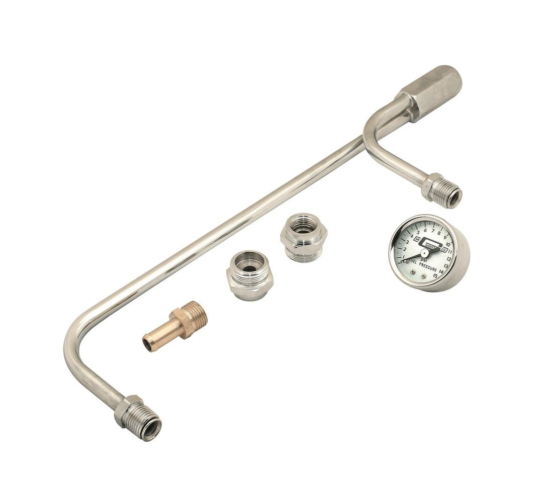 MR GASKET 1559 Chrome Plated Fuel Line with Pressure Gauge - The Twister Group Tools product
