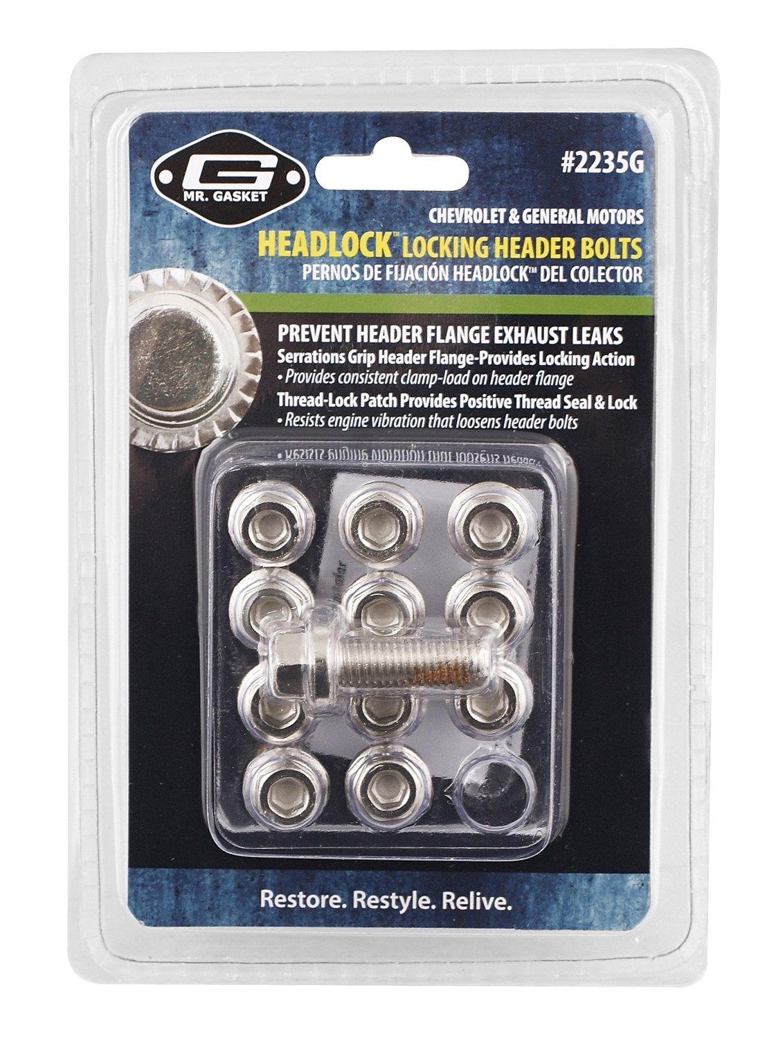 MR GASKET 2235G Headlock Locking Header Bolt (Set of 12) - High quality product image showing MR GASKET 2235G Headlock Locking Header Bolt (Set of 12) details and features