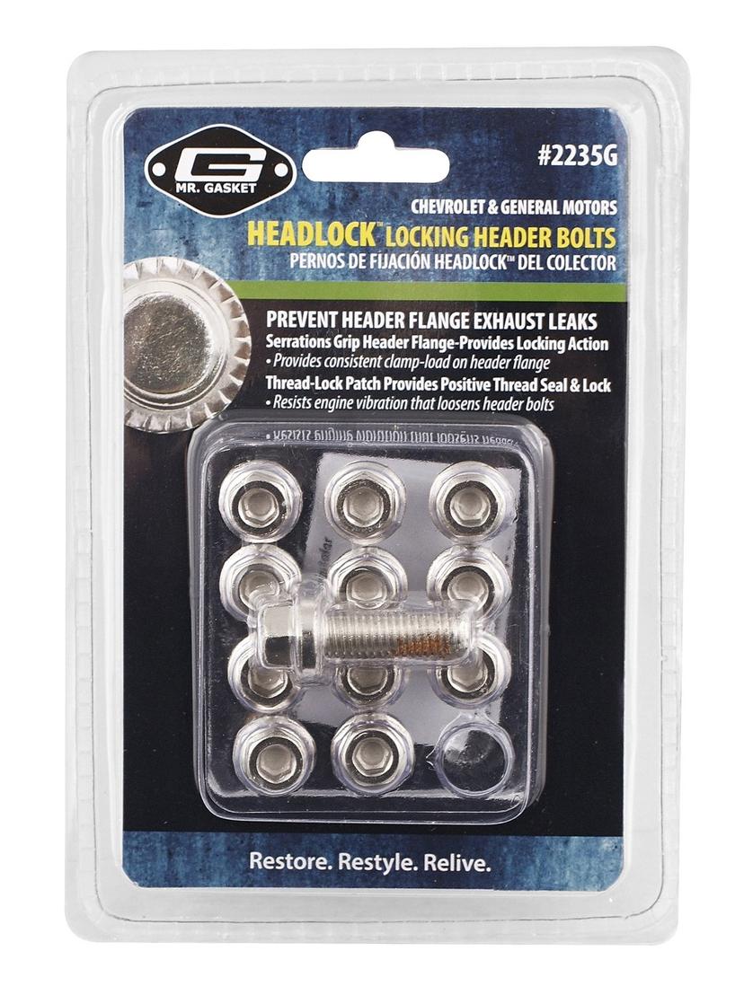 MR GASKET 2235G Headlock Locking Header Bolt (Set of 12)