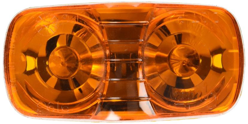 GROTE 46793-5 Yellow Two-Bulb Square-Corner Clearance Marker Light (Duramold)