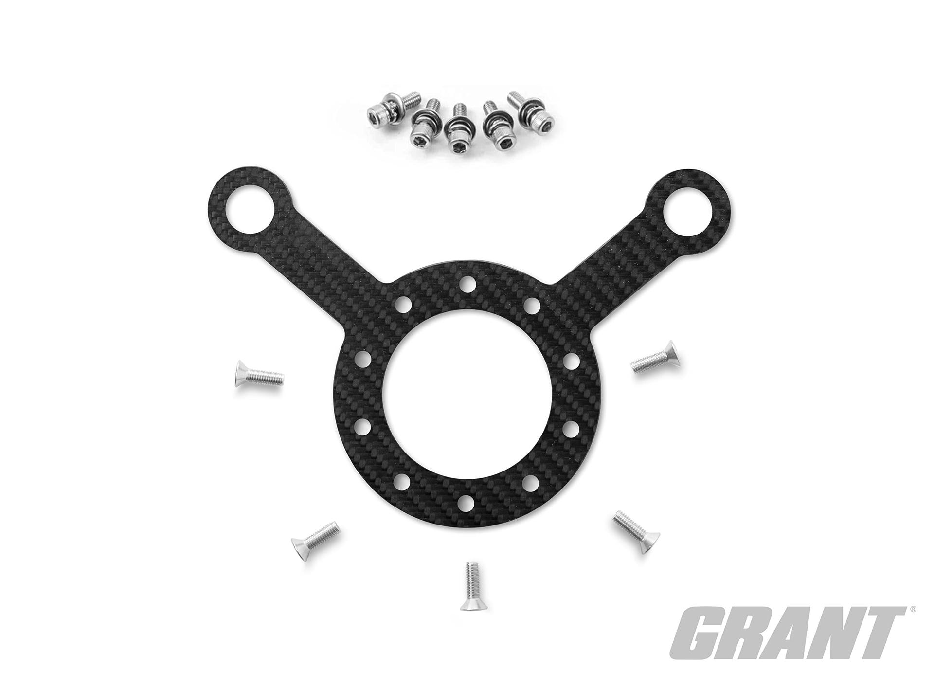 GRANT 262 Carbon Fiber 2 Hole Switch Plate for Steering Wheel 3 mm Low Gloss - High quality product image showing GRANT 262 Carbon Fiber 2 Hole Switch Plate for Steering Wheel 3 mm Low Gloss details and features