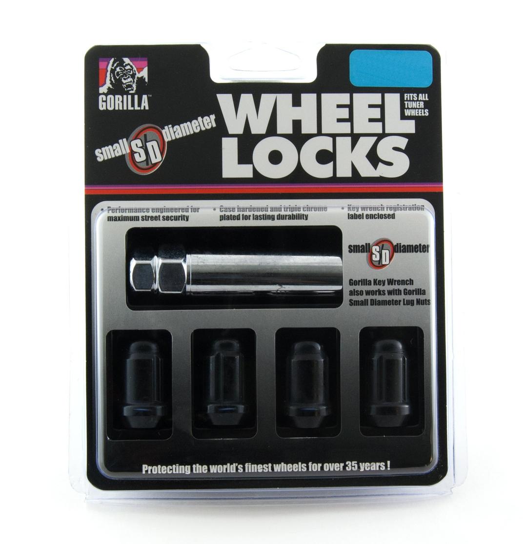GORILLA 21631BC Black Chrome Small Diameter Wheel Locks (12mm x 1.50 Thread Size) - The Twister Group Tools product