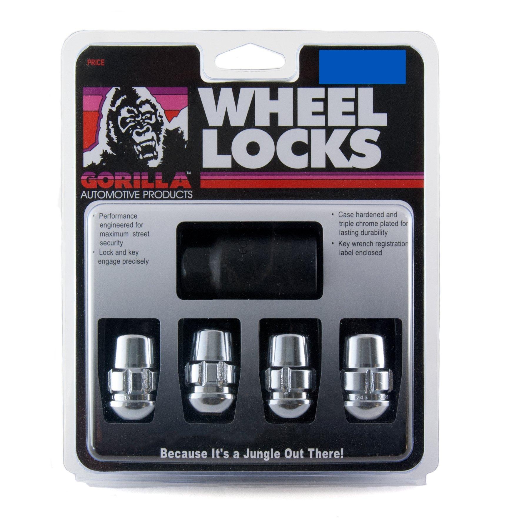 GORILLA 38431XL Chrome Wheel Lock, Set of 4 (Seat 12mm x 1.50 Thread Size) - High quality product image showing GORILLA 38431XL Chrome Wheel Lock, Set of 4 (Seat 12mm x 1.50 Thread Size) details and features