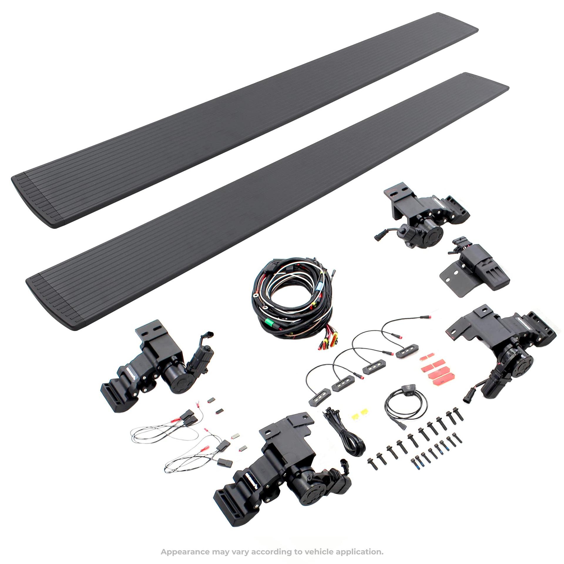 GO RHINO 20404887T E1 Electric Running Board Kit for 19-24 Sierra 1500, Sierra 2500 HD, Sierra 3500 HD, Sierra 1500 Limited, Silverado 3500 HD, Silverado 2500 HD, Silverado 1500, Silverado 1500 LTD - High quality product image showing GO RHINO 20404887T E1 Electric Running Board Kit for 19-24 Sierra 1500, Sierra 2500 HD, Sierra 3500 HD, Sierra 1500 Limited, Silverado 3500 HD, Silverado 2500 HD, Silverado 1500, Silverado 1500 LTD details and features