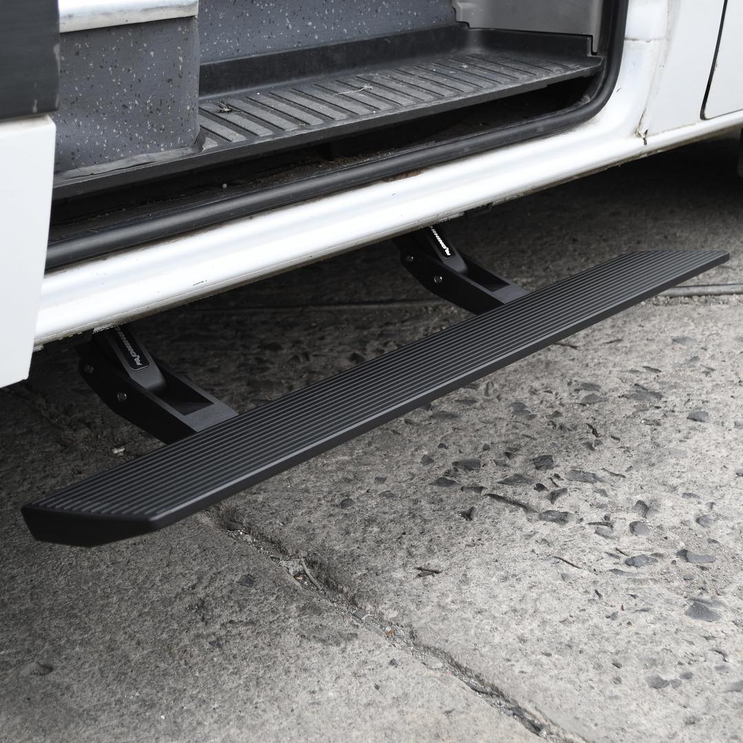 GO RHINO 20410125PC Running Board; E-Board E1; Textured Black; Aluminum; Lighted; Rocker Panel Mount For 2013-2018 Mercedes-Benz Sprinter 2500, 3500 - The Twister Group Tools product