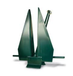GREENFIELD 66911FG Boat Anchor; Traditional; Slip-Ring Fluke Style; Holds Up To 24 Feet Length Boat; 11 Pound; 16-1/4 Inch Length x 4-1/4 Inch Width x 23 Inch Height; PVC Coated; Forest Green; Cast Iron; Anchor Only