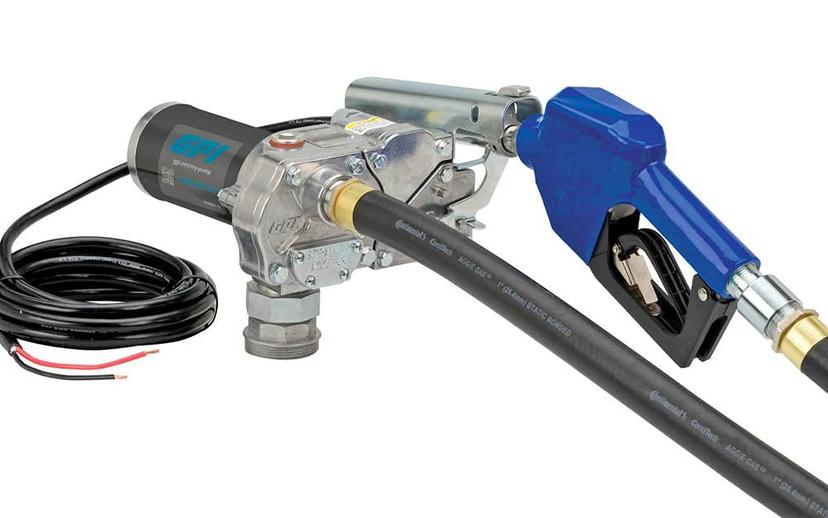 GPI 110300-2 M-180S Fuel Transfer Pump, 18 GPM, 12-VDC, Automatic Shut-Off Nozzle, 12FT Hose, 18FT Power Cord, Adjustable Suction Pipe